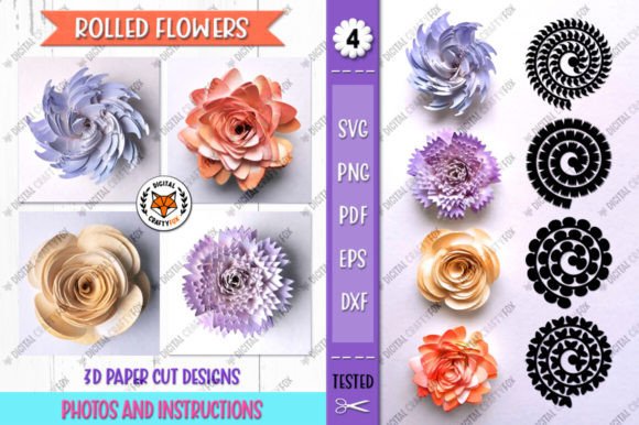 Download 3D Flowers Paper Cut, Rolled Flowers SVG - Premium Resources