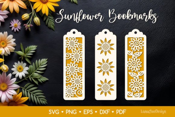 Download Sunflower Bookmark SVG Papercut Template - Premium Resources